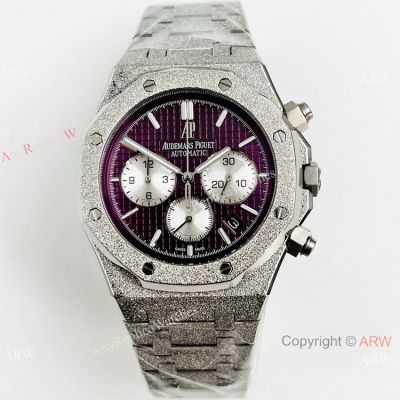 Copy Audemars Piguet Royal Oak Watch Frosted Gold Case Cherry Red Dial